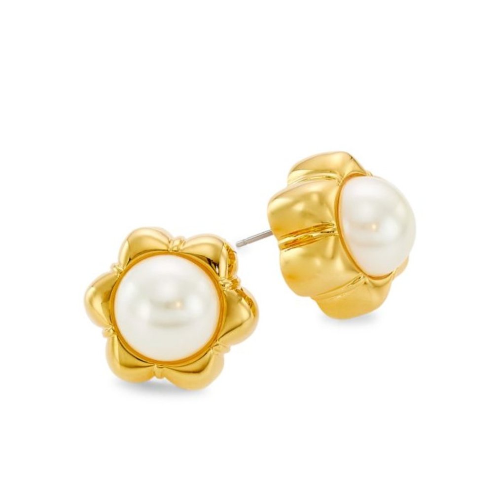 (NIB) LELE SADOUGHI - Faux Pearl Carnation Stud Earrings